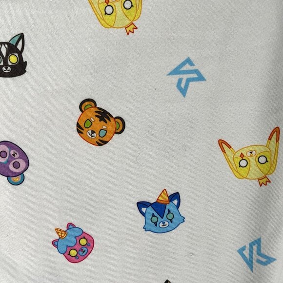 Size Large KREW Warren James Teddy Heads Allover Pattern White Sweatpants Jogger - Picture 6 of 11